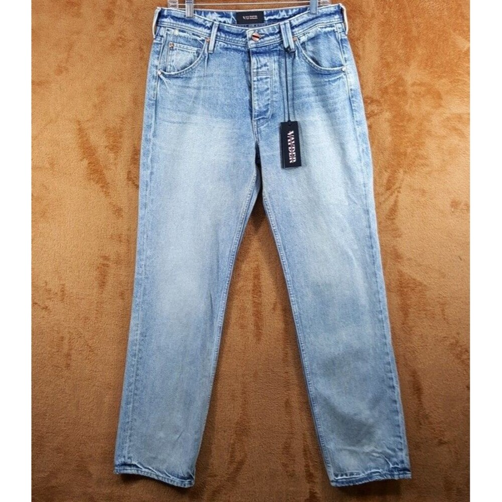 VAYDER Jeans Mens Size 30 Blue Light Wash Straight Leg Luxury Denim $435